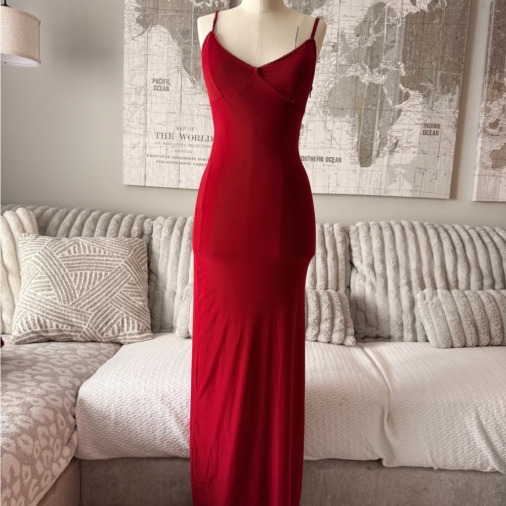 Elegant Red Dress Women’s Size S - Side Zipper‎ A Spaghetti Straps
